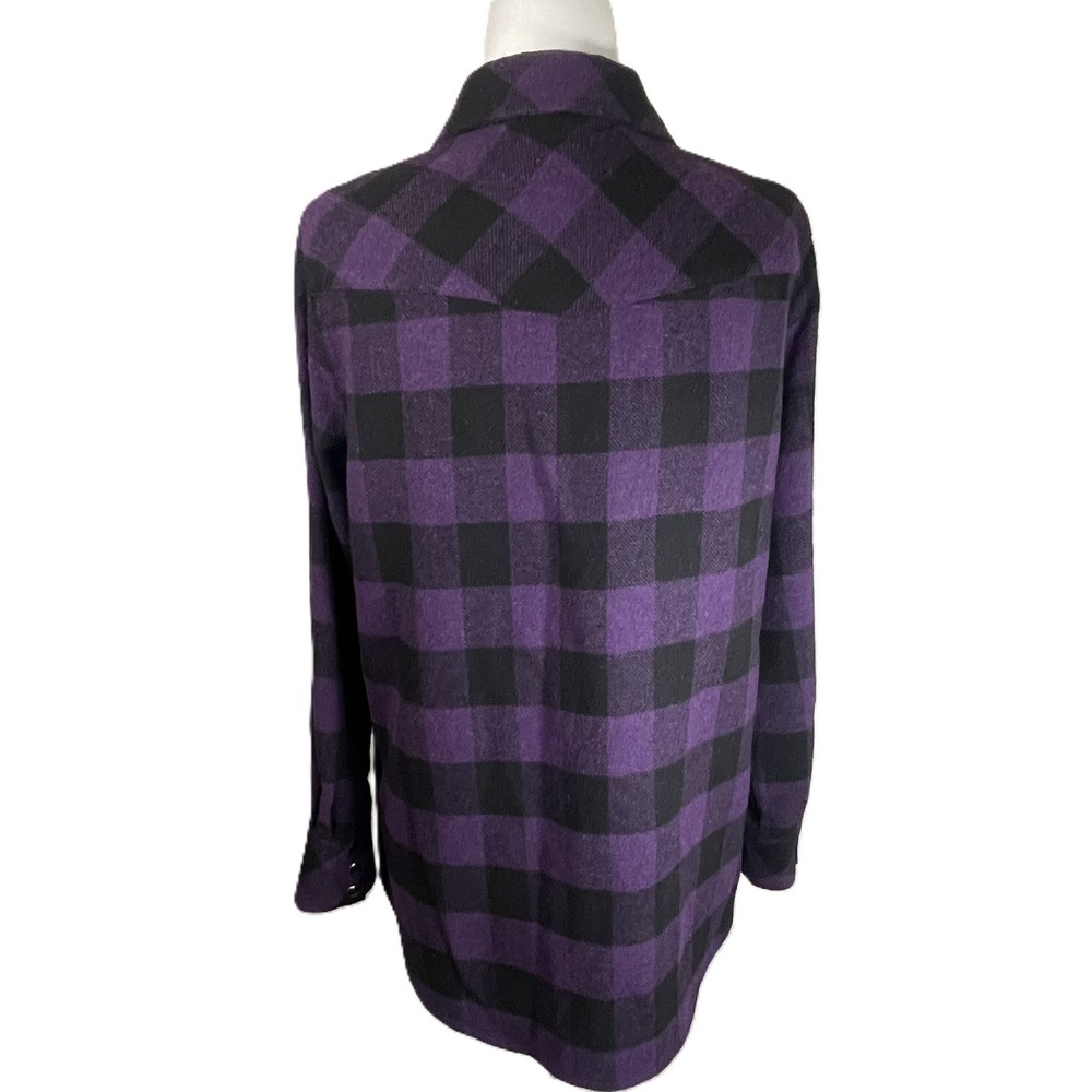 Tuckernuck Purple Black Plaid Flannel Pearl Snap Shirt Jacket Small Button Down - Picture 2 of 14